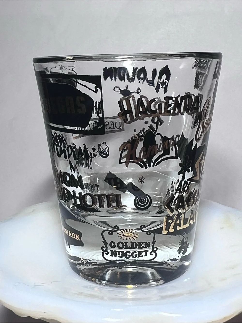 Vintage 70s Las Vegas Landmark Shot Glass - Set of 4